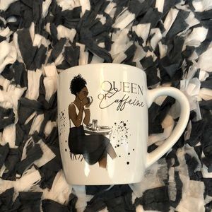 Hobby Lobby “Queen of Caffeine” Black & White Minimalist Ceramic Coffee Tea Mug